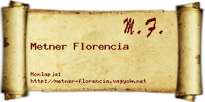 Metner Florencia névjegykártya